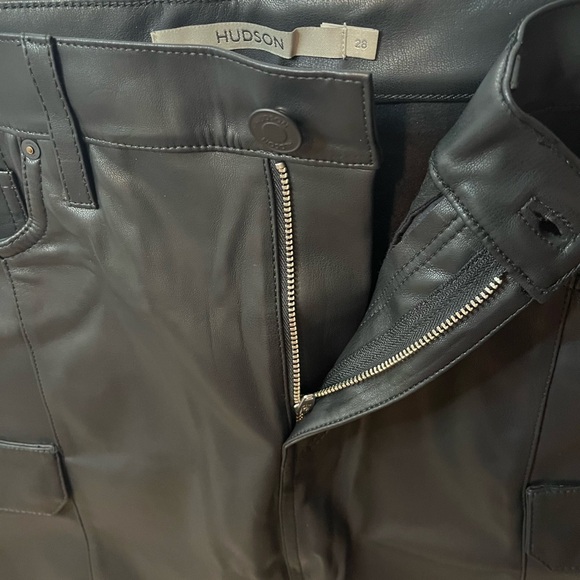 Hudson NWT Cargo Viper Faux Leather Mini Skirt in Black - Picture 7 of 10